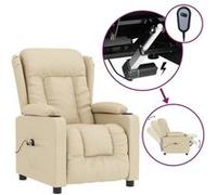 vidaXL Fauteuil inclinable électrique Crème Tissu Crème G