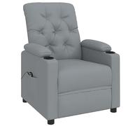 vidaXL Fauteuil Inclinable Électrique, Fauteuil de Relaxation avec Dossier et Repose-Pied, Fauteuil Releveur, Siège de Salle de Séjour Salon Intérieur, Moderne, Gris Clair Tissu