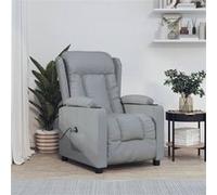 vidaXL Fauteuil inclinable électrique 3098777 - Releveur tissu gris clair, dossier et repose-pied
