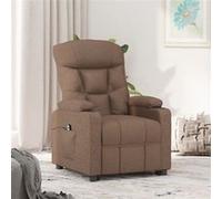 vidaXL Fauteuil Inclinable Électrique, Fauteuil de Relaxation avec Dossier et Repose-Pied, Fauteuil Releveur, Siège de Salle de Séjour Salon Intérieur, Moderne, Marron Tissu Marron G