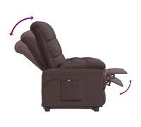vidaXL Fauteuil Inclinable Electrique Fauteuil de Relaxation Salon Salle de Séjour Bureau Appui-tête et Repose-pied Réglables Marron Foncé Tissu