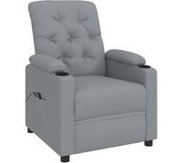 vidaXL - Fauteuil inclinable électrique - Dossier et repose-pied, releveur moderne - Gris clair tissu