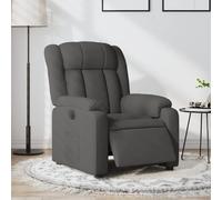 vidaXL Fauteuil Inclinable Électrique, Chaise de Relaxation avec Dossier, Siège avec Accoudoirs, Fauteuil TV de Salle de Séjour, Gris Foncé Tissu