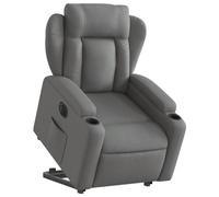 vidaXL Fauteuil inclinable électrique – Dossier et repose-pied réglables – Tissu gris foncé