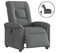 vidaXL Fauteuil inclinable électrique 3303235 Tissu Gris foncé pour personnes âgées