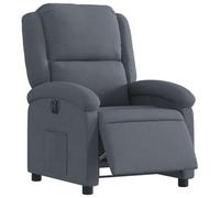 vidaXL Fauteuil inclinable électrique, dossier et repose-pied réglables, velours gris foncé