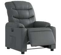 vidaXL Fauteuil inclinable électrique Chaise relaxation dossier et accoudoirs gris similicuir
