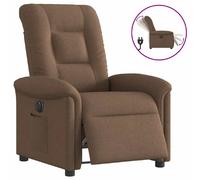 vidaXL Fauteuil inclinable électrique Marron Tissu