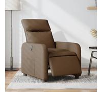 vidaXL Fauteuil inclinable électrique Marron Tissu