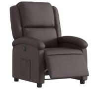 vidaXL Fauteuil inclinable électrique, dossier et repose-pied réglables, cuir véritable marron foncé
