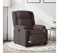 VidaXL Fauteuil inclinable électrique Marron foncé Tissu
