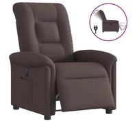 vidaXL Fauteuil inclinable électrique Marron foncé Tissu, fauteuil électrique pour personnes âgées, fauteuil inclinable, 3303239