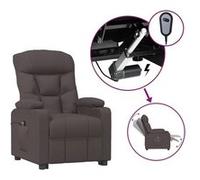 vidaXL Fauteuil Électrique Inclinable - Marron Foncé Tissu