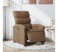 vidaXL Fauteuil inclinable électrique Marron Tissu