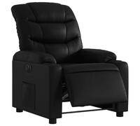 vidaXL Fauteuil Inclinable Électrique, Chaise de Relaxation avec Dossier, Siège avec Accoudoirs, Fauteuil TV de Salon, Moderne, Noir Similicuir