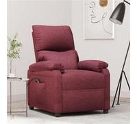 vidaXL Fauteuil Inclinable Électrique, Fauteuil de Relaxation avec Dossier et Repose-Pied, Fauteuil Releveur, Siège de Salle de Séjour Salon Intérieur, Moderne, Rouge Bordeaux Tissu