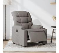 vidaXL Fauteuil Inclinable Électrique, Chaise de Relaxation avec Dossier, Siège avec Accoudoirs, Fauteuil TV de Salle de Séjour, Taupe Tissu