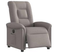 vidaXL Fauteuil inclinable électrique en tissu taupe pour personnes âgées