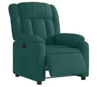vidaXL Fauteuil inclinable électrique – Chaise relaxation, dossier et accoudoirs, tissu vert foncé