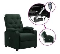 vidaXL Fauteuil inclinable électrique Vert foncé Tissu