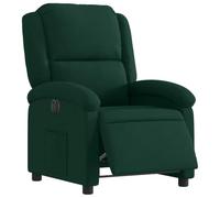 vidaXL Fauteuil Inclinable Électrique, Chaise de Relaxation avec Dossier et Repose-Pied Réglables, Siège de Salon, Moderne, Vert Foncé Velours