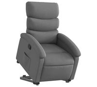 vidaXL Fauteuil releveur électrique inclinable en tissu gris foncé pour personnes âgées