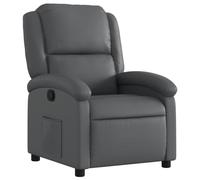 vidaXL Fauteuil Inclinable, Chaise de Relaxation avec Dossier et Repose-Pied, Siège Inclinable, Fauteuil TV de Salon, Moderne, Gris Similicuir
