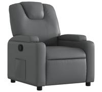 vidaXL Fauteuil inclinable Chaise de relaxation avec porte-gobelets et accoudoirs Gris similicuir