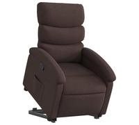 vidaXL Fauteuil releveur inclinable – Tissu Marron foncé – Pour personnes âgées