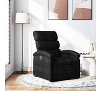 vidaXL Fauteuil Inclinable, Chaise de Relaxation avec Dossier, Siège avec Repose-Pied, Fauteuil TV de Salle de Séjour, Moderne, Noir Tissu