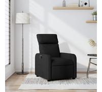 vidaXL Fauteuil Inclinable, Chaise avec Repose-Pieds, Siège avec Dossier et Accoudoirs, Meuble de Salle de Séjour, Moderne, Noir Tissu