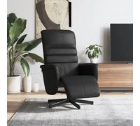 vidaXL Fauteuil Inclinable avec Repose-Pied, Chaise de Relaxation avec Dossier, Siège avec Accoudoirs Salon, Moderne, Noir Similicuir