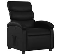 vidaXL Fauteuil Inclinable, Chaise de Relaxation avec Dossier et Repose-Pied Réglables, Siège avec Accoudoirs Salon, Moderne, Noir Similicuir