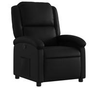vidaXL Fauteuil Inclinable, Siège avec Accoudoirs et Dossier, Chaise de Relaxation avec Repose-Pieds, Canapé de Salon, Moderne, Noir Similicuir