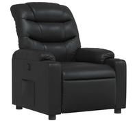 vidaXL Fauteuil inclinable moderne avec repose-pieds, dossier et accoudoirs Similicuir Noir