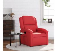 vidaXL Fauteuil Inclinable, Chaise de Relaxation avec Dossier et Repose-Pied, Siège Inclinable, Fauteuil TV de Salon, Moderne, Rouge Similicuir