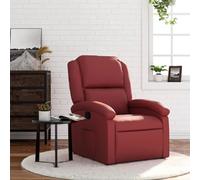 vidaXL Fauteuil Inclinable, Chaise de Relaxation avec Dossier et Repose-Pied, Siège Inclinable, Fauteuil TV de Salon, Moderne, Rouge Bordeaux Similicuir