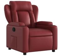 vidaXL Fauteuil Inclinable, Chaise de Relaxation avec Porte-gobelets, Siège avec Dossier et Accoudoirs Salon, Moderne, Rouge Bordeaux Similicuir