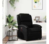 vidaXL Fauteuil Inclinable, Siège avec Accoudoirs et Dossier, Chaise de Relaxation avec Repose-Pieds, Canapé de Salon, Moderne, Noir Similicuir