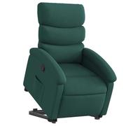 vidaXL Fauteuil releveur électrique inclinable Tissu vert foncé pour personnes âgées