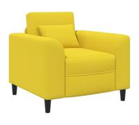 vidaXL Fauteuil Jaune Clair Tissu, Fauteuil Moderne, Assise Confortable pour Chambre, Salon, Coussin en Mousse pour Un déco stylé