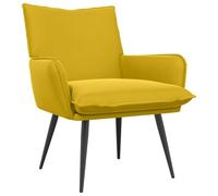 vidaXL Fauteuil Jaune Velours