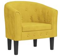 vidaXL Fauteuil cabriolet - Chaise avec accoudoirs, dossier et siège rembourré, velours jaune