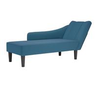 Fauteuil long avec accoudoir droit bleu velours