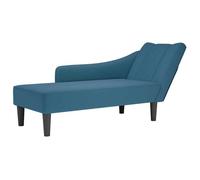 Fauteuil long avec accoudoir droit bleu velours