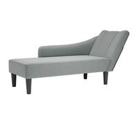 vidaXL Fauteuil long avec accoudoir droit gris clair tissu