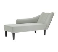 vidaXL Fauteuil long avec accoudoir droit Velours gris clair rembourré