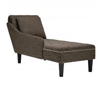 VidaXL Fauteuil Long avec Accoudoir Droit - Gris Foncé