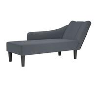 vidaXL Fauteuil long 4009793 – accoudoir droit, velours gris foncé