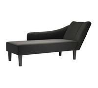 vidaXL Fauteuil long avec accoudoir droit noir tissu